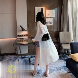 シフォン カーディガン ロング トッパーカーデ...の詳細画像5