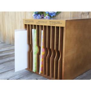 縦型 茶ソートケース 木製書類ケース A4サイズ対応 日本製