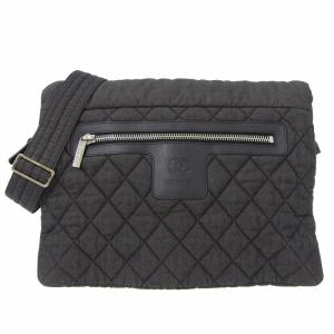 シャネル CHANEL ショルダーバッグ メッセンジャー ココ・コクーン キャンバス レザー ダークグレー A48617 14番台 中古 新入荷 CH0639｜ronde