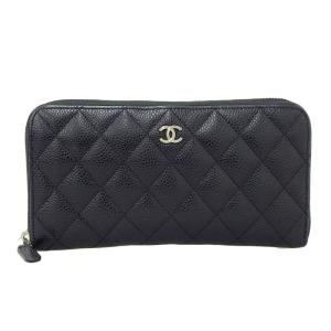 シャネル CHANEL マトラッセ 長財布 ラウンドファスナー ラウンドジップウォレット キャビアスキン 黒 22番台 A50097 中古 新入荷 CH0689｜ronde