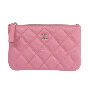 シャネル CHANEL マトラッセ クラシックミニポーチ キャビアスキン ピンク ポーチ A82365 30番台 美品 新入荷 CH0807｜ronde