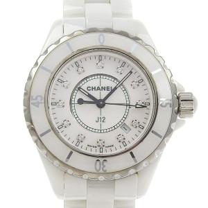 シャネル CHANEL J12 レディース クォーツ 腕時計 セラミック/SS 12Pダイヤモンド ホワイト文字盤 H1628 中古 新入荷 CH1028