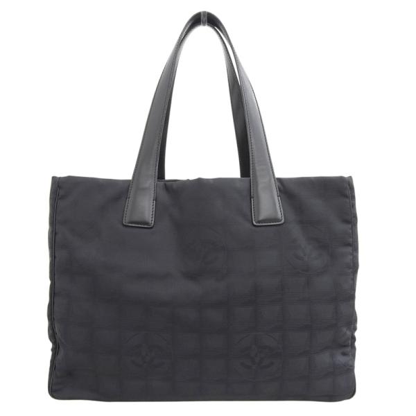 シャネル CHANEL ニュートラベルラインMM トートバッグ ナイロン/レザー ブラック 8番台 ...