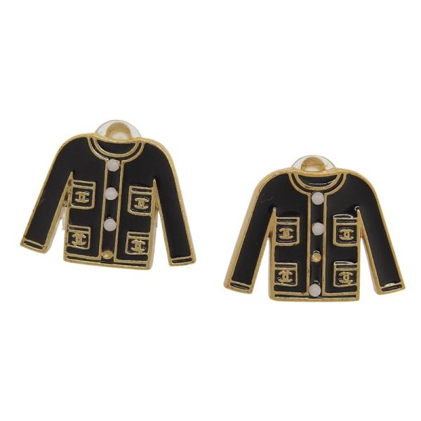 シャネル CHANEL ジャケット ココマーク イヤリング ブラック ゴールド色 02A 中古 新入...