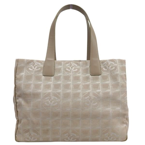 シャネル CHANEL ニュートラベルラインMM トートバッグ ナイロン/レザー ベージュ 9番台 ...