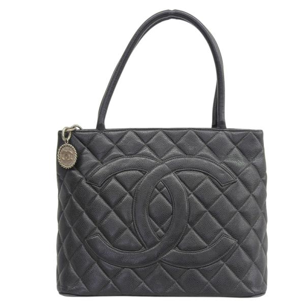 シャネル CHANEL トートバッグ 復刻トート キャビアスキン ブラック 6番台 中古 新入荷 C...