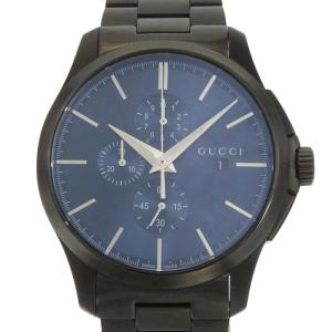 グッチ GUCCI Gタイムレス クロノグラフ メンズ クォーツ 腕時計 SS ネイビー文字盤 126.2 YA126275 中古 新入荷 GU0361｜ronde