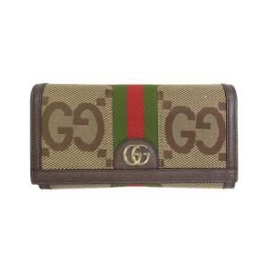 グッチ GUCCI ジャンボGG コンチネンタルウォレット 長財布 キャンバス/レザー ベージュ/ブラウン 523153 美品 新入荷 GU0440｜ronde