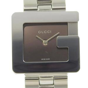 グッチ GUCCI Gスクエア レディース クォーツ 腕時計 SS ブラウン文字盤 3600J 中古 新入荷 GU0457｜ronde