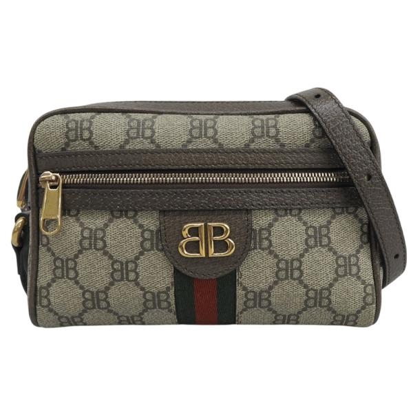 グッチ GUCCI ザ ハッカープロジェクト バレンシアガコラボ ショルダーバッグ PVC/レザー ...