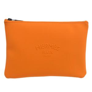 エルメス HERMES ネオバンMM ポーチ クラッチバッグ ポリアミド/エラスタン オレンジ 中古 新入荷 HE0924｜ronde