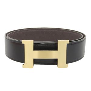 HERMES エルメス コンスタンス Hベルト レザー ブラック/ブラウン  