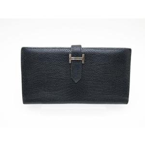 エルメス HERMES 長財布 ベアン リザード リザード ...