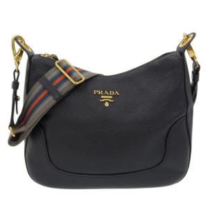 プラダ PRADA ショルダーバッグ 斜め掛けショルダー ヴィッテロダイノ レザー ブラック 1BC052 中古 新入荷 OB1311｜ronde