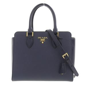 プラダ PRADA 2WAYバッグ ハンドバッグ ショルダーバッグ サフィアーノ レザー ネイビー 1BA113 中古 新入荷 OB1350｜ronde