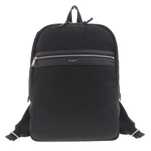 サンローラン SAINT LAURENT シティ バックパック リュックサック キャンバス/レザー ブラック 533232 中古 新入荷 OB1383｜ronde