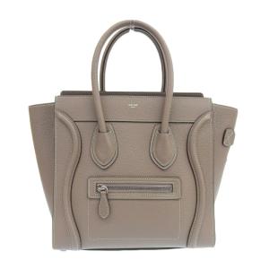 セリーヌ CELINE ラゲージ マイクロショッパー ハンドバッグ レザー グレー 中古 新入荷 OB1429｜ronde