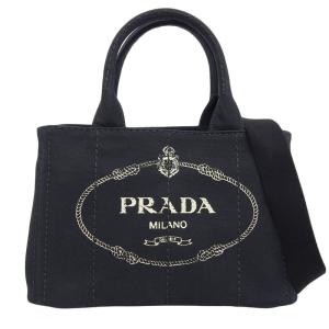 プラダ PRADA カナパ 2WAYバッグ トートバッグ ハンドバッグ キャンバス ブラック 1BG439 中古 新入荷 OB1539｜ronde