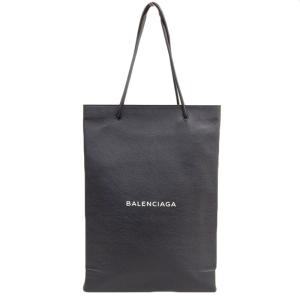 バレンシアガ BALENCIAGA ノースサウス ショッピングバッグM トートバッグ レザー ブラック 482545 中古 新入荷 OB1590｜ronde