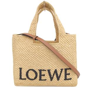 ロエベ LOEWE フォントトート スモール 2WAYバッグ ラフィア ナチュラル A685B59X03 中古 新入荷 OB1640