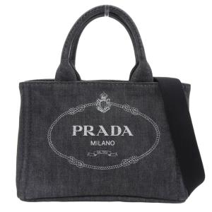 プラダ PRADA カナパ 2WAYバッグ ハンドバッグ ショルダーバッグ デニム ブラック 中古 新入荷 OB1669｜ronde