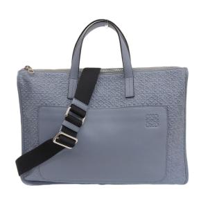 ロエベ LOEWE 2WAYバッグ ハンドバッグ ショルダーバッグ アナグラム レザー ストーンブルー 中古 新入荷 OB1695｜ronde