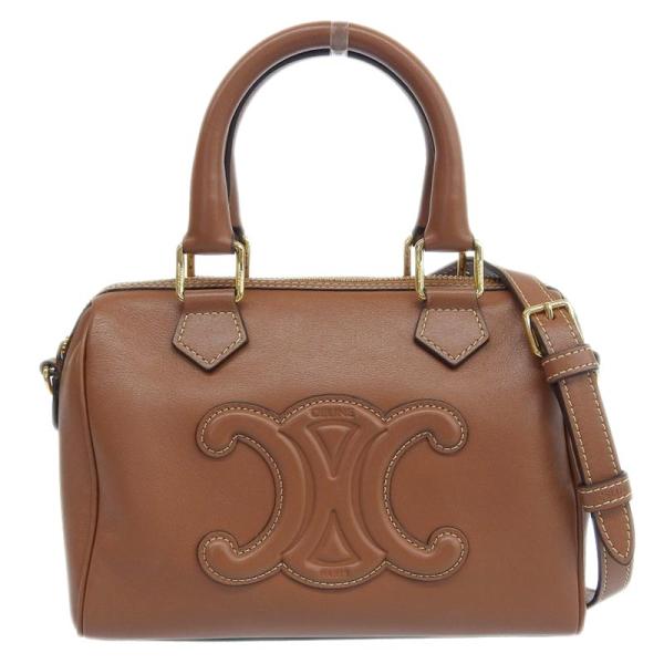 セリーヌ CELINE スモールボストン キュイル トリオンフ 2WAYバッグ ショルダーバッグ レ...