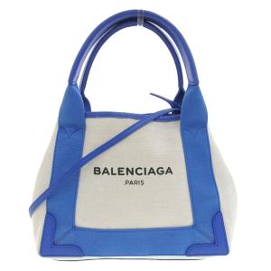 BALENCIAGA（バレンシアガ） 極 美品 ネイビーカバス XS ロゴ