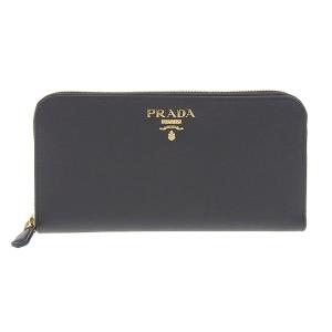 プラダ PRADA 長財布 ラウンドファスナー サフィアーノ レザー ブラック 1ML506 中古 新入荷 OBB0475｜ronde