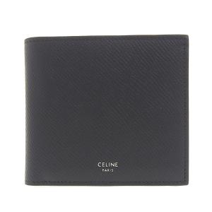 セリーヌ CELINE バイフォールドウォレット 二つ折り財布 コンパクトウォレット レザー ブラック 10B653BEN 美品 新入荷 OBB0514｜ronde