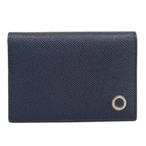 ブルガリ BVLGARI カードケース 名刺入れ レザー ネイビー 中古 新入荷 OBB0525｜ronde