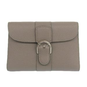 デルボー DELVAUX ブリヨン コンパクトウォレット 三つ折り財布 レザー グレージュ AB0493AAU0 中古 新入荷 OBB0539｜ronde