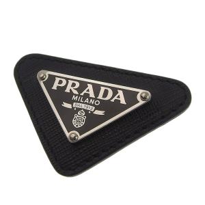 プラダ PRADA ブローチ サフィアーノ ブラック 中古 新入荷 OBJ0261｜ronde