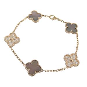 ヴァンクリーフ&アーペル VanCleef&Arpels ヴィンテージアルハンブラ グレー マザーオブパール ダイヤ K18RG 中古 新入荷 OBJ0501