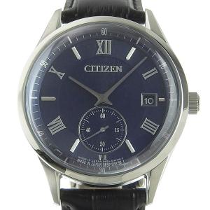 シチズン CITIZEN 時計 メンズ エコドライブ ソーラー 腕時計 SS 革 ネイビー文字盤 BV1120-15L 中古 新入荷 OW0318｜ronde