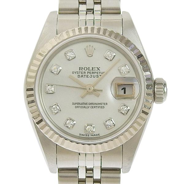 ロレックス ROLEX デイトジャスト レディース 自動巻き 時計 SS/WG 10Pダイヤモンド ...