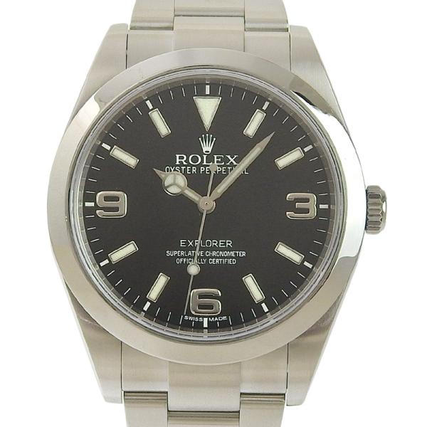 ロレックス ROLEX エクスプローラーI  メンズ 自動巻き 腕時計 SS ブラック文字盤 G番 ...