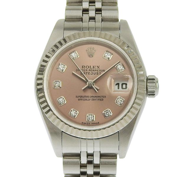 ロレックス ROLEX デイトジャスト レディース 自動巻き 腕時計 SS/WG 10Pダイヤ ピン...