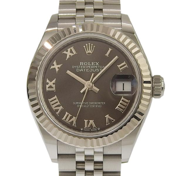 ロレックス ROLEX デイトジャスト28 レディース 自動巻き 腕時計 SS K18WG グレーロ...