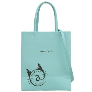 ティファニー TIFFANY & Co. キャットストリート ミニショッピングトート 2WAYバッグ ショルダーバッグ レザー ブルー 中古 新入荷 TI0133｜ronde