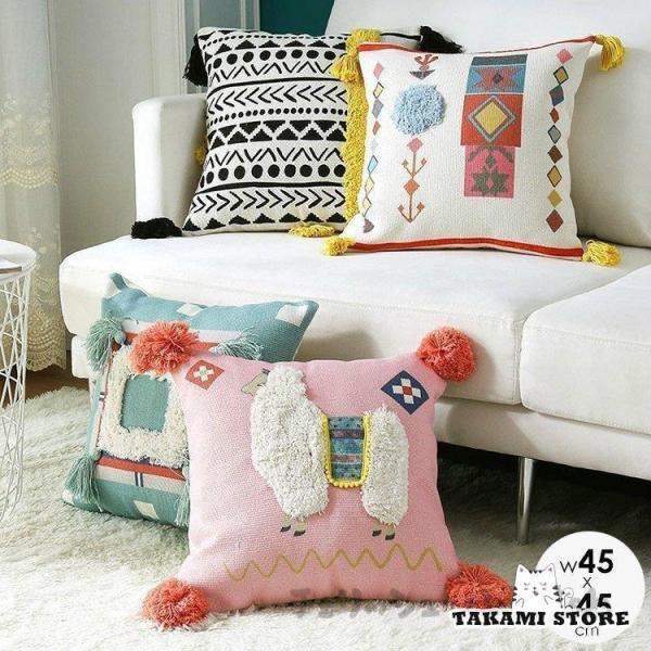 クッションカバー カバーのみ 北欧 45×45cm おしゃれ フリンジ ポップ 個性派 かわいい ホ...