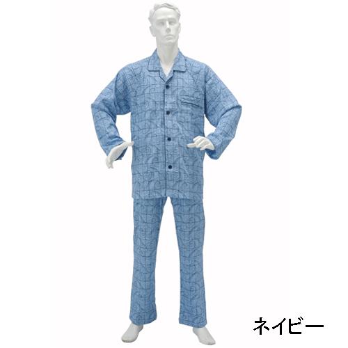 日本製 紳士 楽らく パジャマ ペーズリー柄 マジック式 長袖 メンズ 紳士用 男性用 寝間着 ねま...