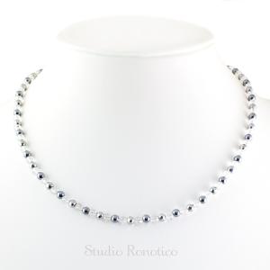 磁気ネックレス おしゃれ レディース メンズ ロノティコ Ronotico 水晶 ＆ テラヘルツ Silver925マグネットクラスプ 男性 女性 日本製 45cm jnk-26