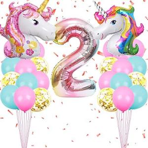 Funk Doggie ユニコーン 風船 誕生日 飾り付け 数字 風船 ハッピー 装飾 紙吹雪 サプライズ お祝い イベント happy birthd