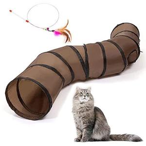 猫トンネル 2穴付き猫トンネル キャットトンネル 猫 トンネル プレイトンネル トンネル 折りたたみ S形キャットトンネル長いトンネル猫遊びペットおも