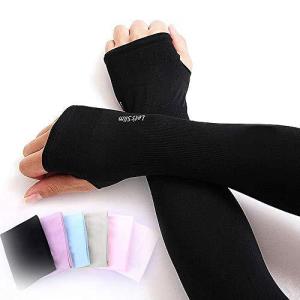 冷感 uvカットアームカバー アームスリーブ UPF50+ UV対策 吸汗速乾 腕カバー 滑り止め 日焼け止め スポーツカバー 手袋 冰袖 ロング パ