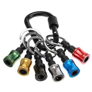 Saipor 6色セット ソケットホルダー ドライバービットホルダー アルミ合金製 ソケットアダプター 軽量 ドリル アダプター 引き上げ式 キーホル