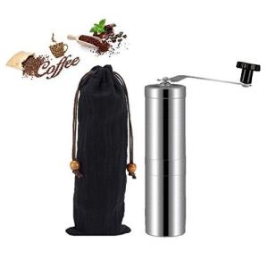 コーヒーミル アウトドア キャンプ 登山 手挽きコーヒーミル 収納袋 付き セラミック製 グラインダー ステンレス 持ち運びやすい コンパクト 携帯便