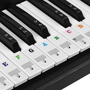 ピアノ キーボード ステッカー 88種類 音符シール 61/88キー 剥がせる フィンガープラクティス ガイド 初心者 ピアノ練習 88ONPUSIR