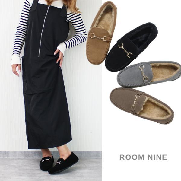 【爆買】柔らか 軽量 ビット ファーモカシン レディース カジュアル 歩きやすい あったか 幅広 l...